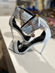 White Versace Medusa Charm Heels - Size 41