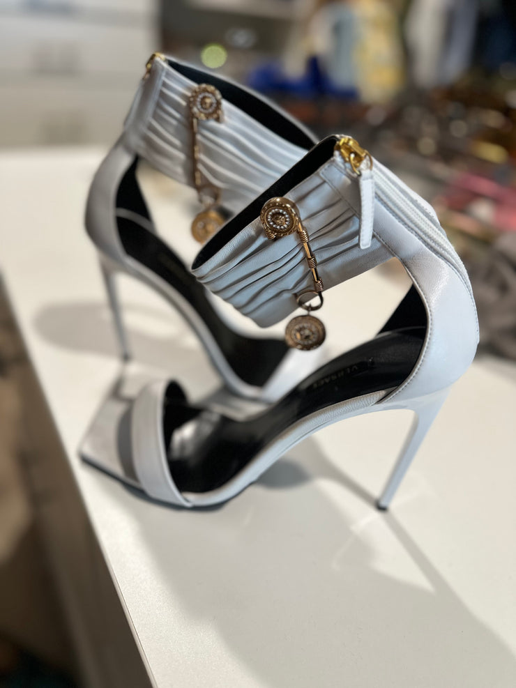 White Versace Medusa Charm Heels - Size 41