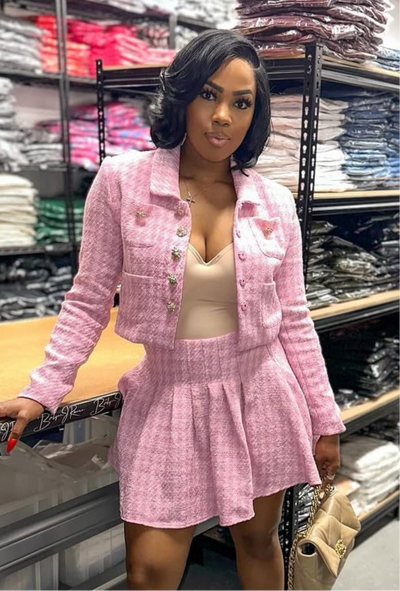 Pink Tweed Set