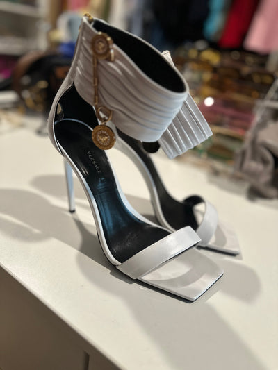 White Versace Medusa Charm Heels - Size 41