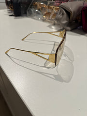Bottega Veneta Geometric Aviator Sunglasses – Gold Frame