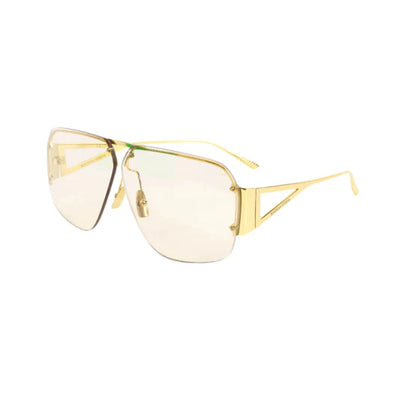 Bottega Veneta Geometric Aviator Sunglasses – Gold Frame